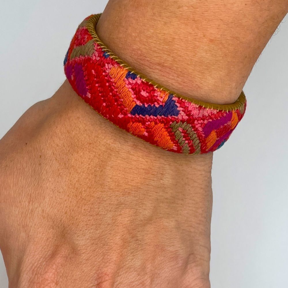 Colorful Embroidered Cuff Bracelet